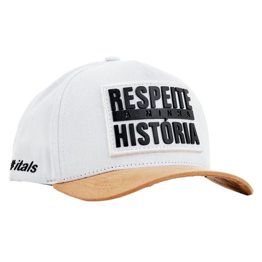 Boné Itals Respeite Minha História Aba Caramelo Suede Itals