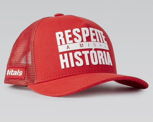 Boné itals Respeite Minha História Vermelho Itals